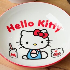 Brand New Sanrio Hello Kitty Ceramic Dinner Pasta Plate 9 inches